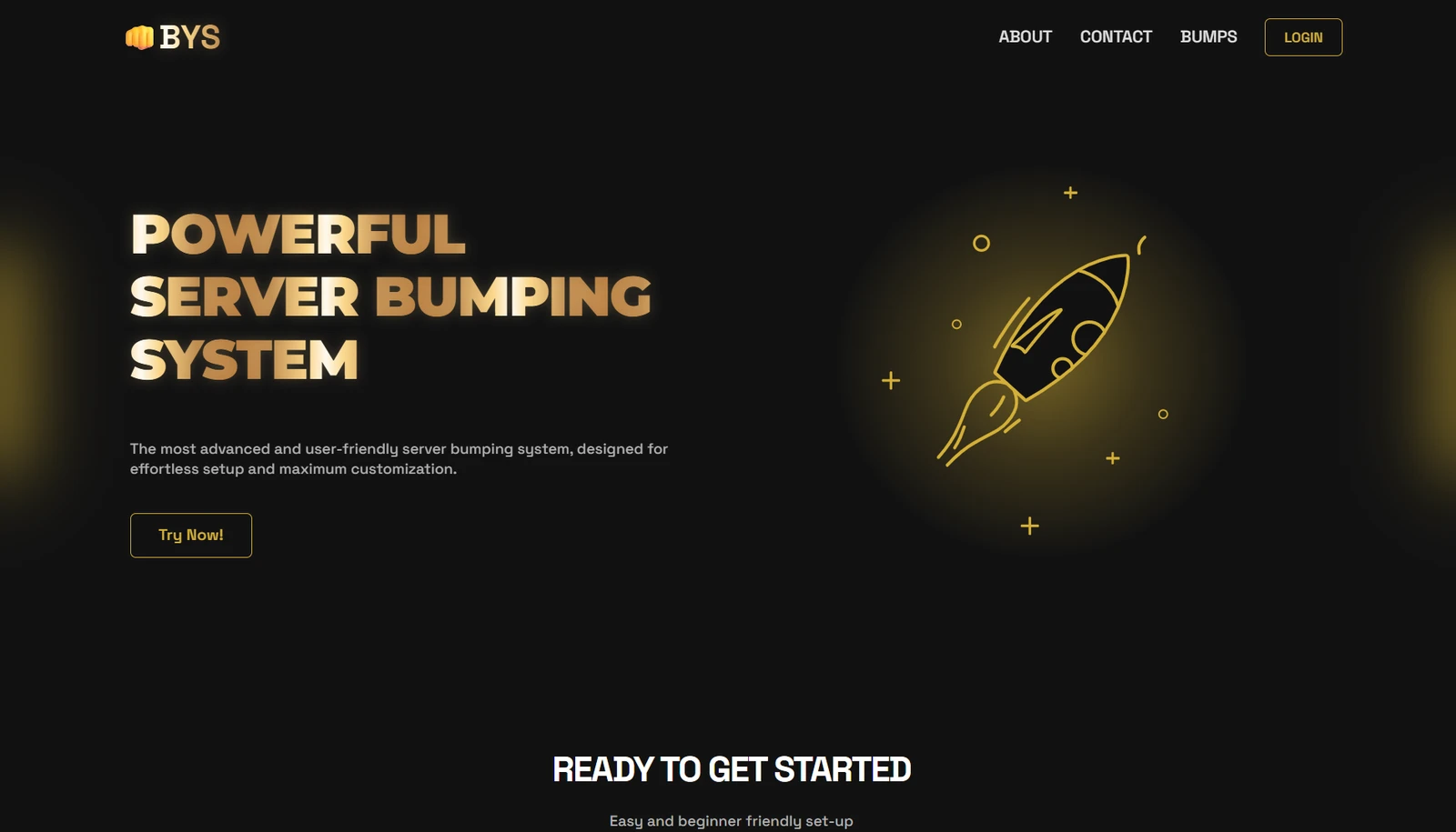 Bump Your Server Discord bot homepage