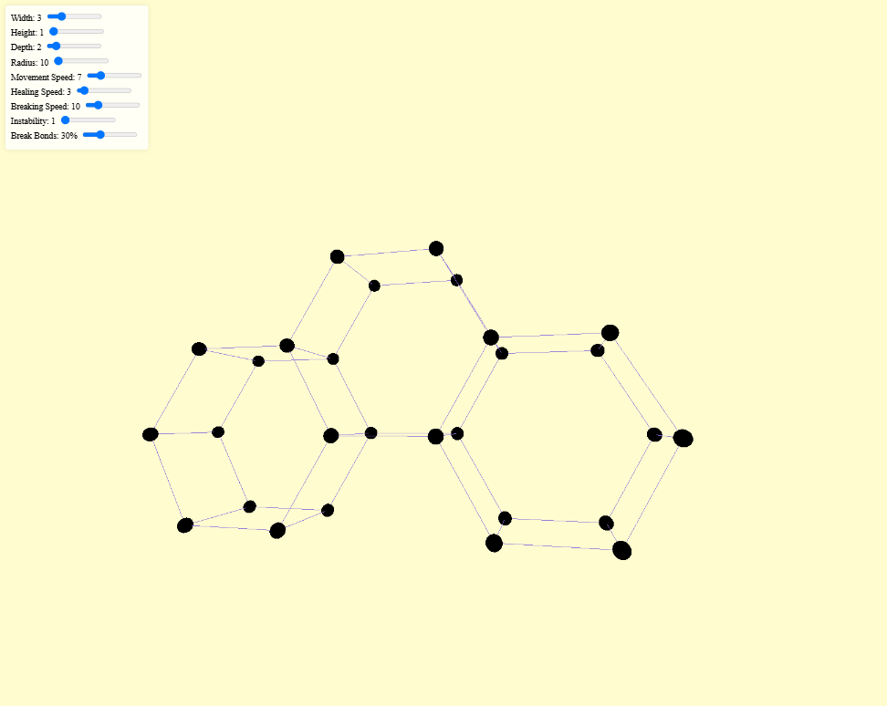 Initial state of the simulated self-healing compound